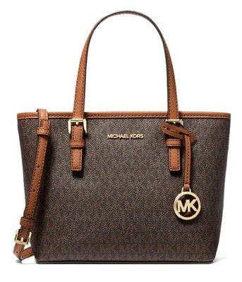 Michael Kors Women's Bag Crossbody Jet Set Travel XS Tote Leather Brown