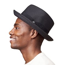 Pineapple Star Genoa Fedora Bucket Sun Straw Beach Hat Fine Small Black bowbk