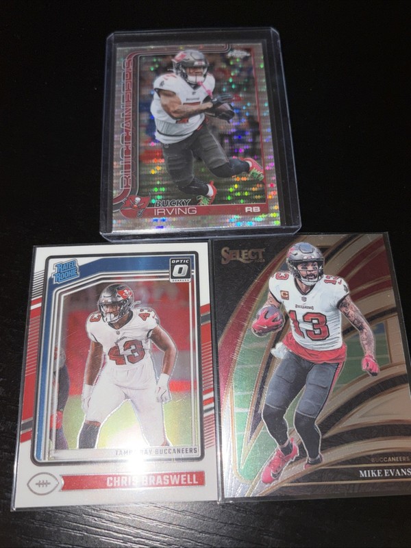 2025 Topps Chrome - Bucky Irving Tampa Bay Buccaneers X Fractor Team 3 Card Set