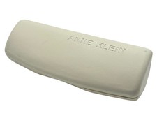 NEW Anne Klein White Hard Clamshell Eyeglasses Case Spring Closure
