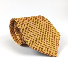 Cravatta Salvatore Ferragamo Seta Gialla Binocoli Made in Italy Silk Tie