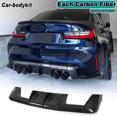 GENUINE Carbon Fiber Rear Diffuser Diffuser Rear Lip Fits BMW 3 SERIES G80 M3 2021-2024