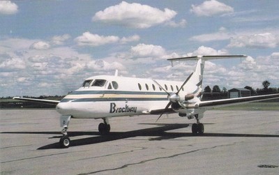Brockway Air Airlines Beechcraft 1900C Airplane Postcard 1990's