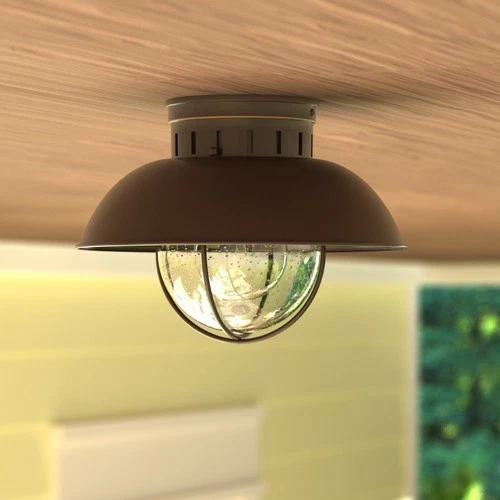 Vaxcel Lighting T0142 Harwich 1 Light Flush Mount Outdoor Ceiling - Grey - Picture 12 of 12