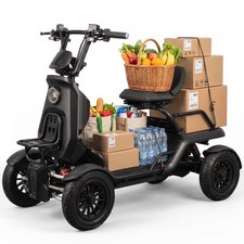 Heavy Duty 4-Wheel Electric Mobility Scooter for Adults with Cargo Platform 500W