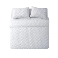 VCNY Home Nina II 3-Piece White Geometric Comforter Set White King