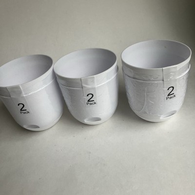 6 Pack of Room Essentials 6Pc Self-Watering Planter White (4'' x 4'')