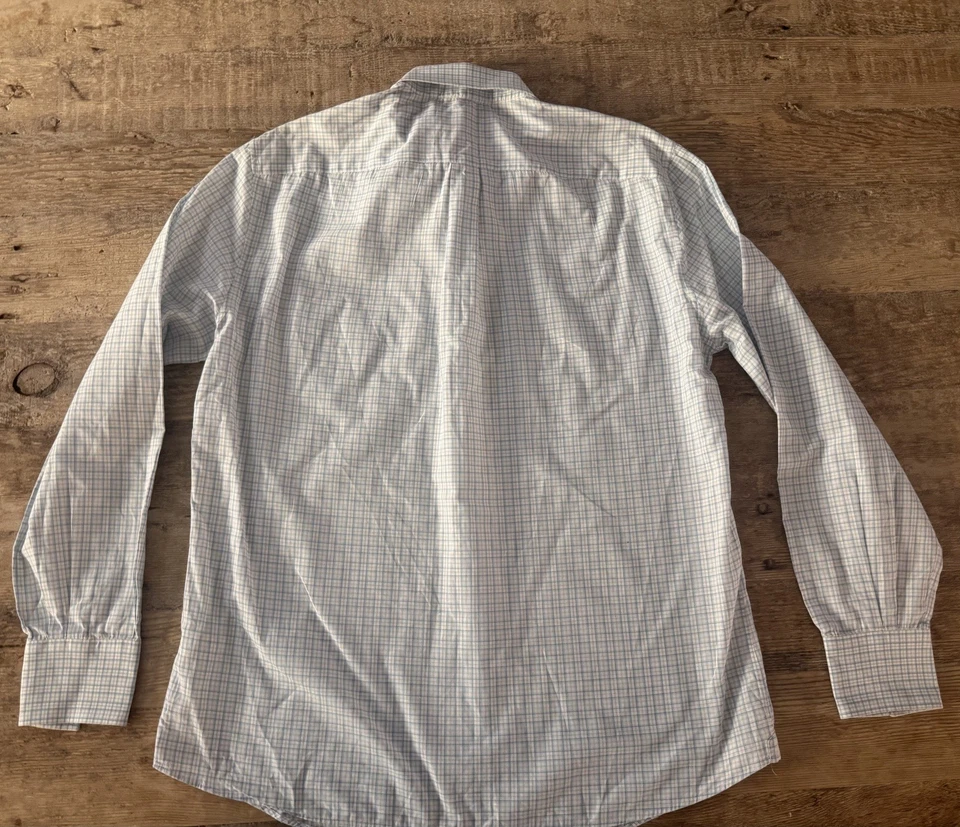 Camisa de vestir Brunello Cucinelli para hombre azul claro/gris claro manga larga grande Foto 2 de 4