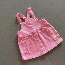Baby Girl 0-3 months Marks and Spencer Pink Twill Cotton Pinafore Dress