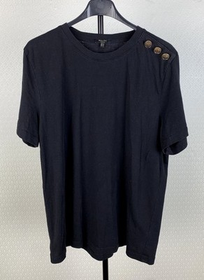 MASSIMO DUTTI Damen Gr. M 38 T-Shirt schwarz Jersey 100% Baumwolle Shirt 0A3