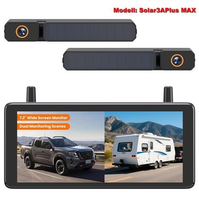 AUTO-VOX 2 Solar Rückfahrkamera Kabellos Einparkhilfe mit 7.2'' 1080P DVR Monitor