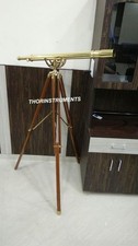 Vintage Solid Brass Nautical Marine Navy Telescope Single Barrel / Stand Rustic