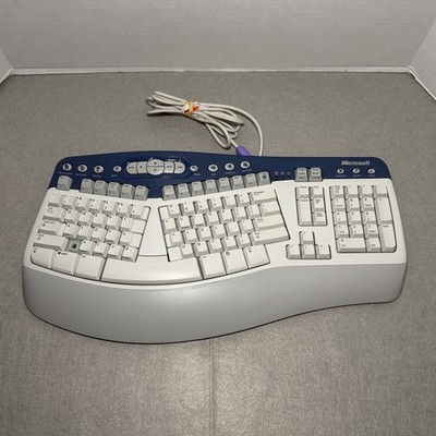 Microsoft Natural MultiMedia Keyboard, 1.0A PS2/USB Ergonomic RT9470 - READ