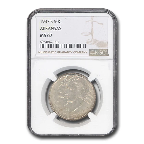 1937-S Arkansas Centennial Commemorative Half Dollar MS-67 NGC
