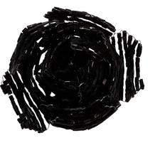 Sparkly Black Beaded Flower Brooch Pin Unique Handmade Accessory