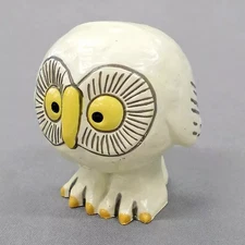 Mini Figure White Swedish Forest Owl "Capsule Q Museum Lisa Larson Miniature