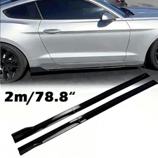 For Mustang Gt 2015-2021 78.7 Glossy Black Side Skirts Splitter Extension Lip