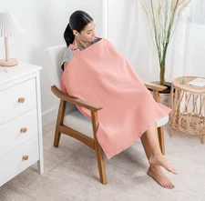 Muslin Nursing Cover Breastfeeding Breathable 100% Cotton Soft Arch Neckline