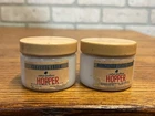 Vintage 1940s Edna Wallace Hopper's Facial Cream Milk Glass Jars w/ Contents