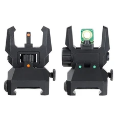Portable Fiber Optic Sights Flip Up Front and Rear Sights for Picatinny Rails