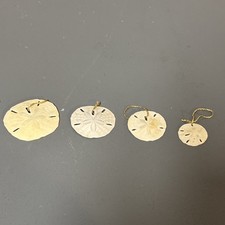 Vintage Christmas Ornaments Beach Shell Theme Sand Dollar Lot Of 4
