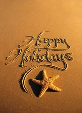Happy Holidays Beach Christmas Cards Boxed With Envelopes Set of 12 Holiday C...