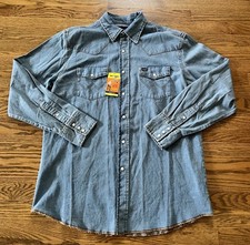 Wrangler Men's Work Western Shirt Stonewashed Men s Large NWT