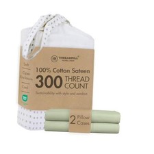 300 Thread Count Cotton King Pillowcases, Pillowcases - King Sage Green Solid
