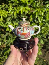 Antique Minature Chinese Canton Famille Rose Teapot Qing 4
