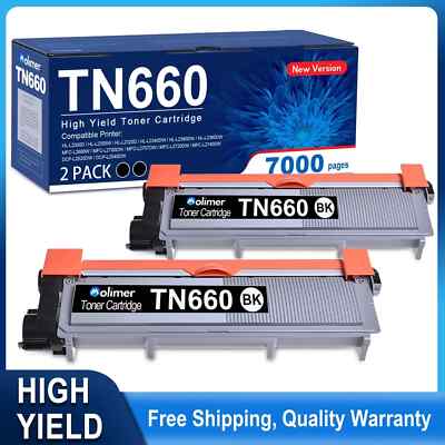 2PK TN660 Toner Cartridge for Brother TN630 MFC-L2700DW MFC-L2740DW DCP-L2540DW
