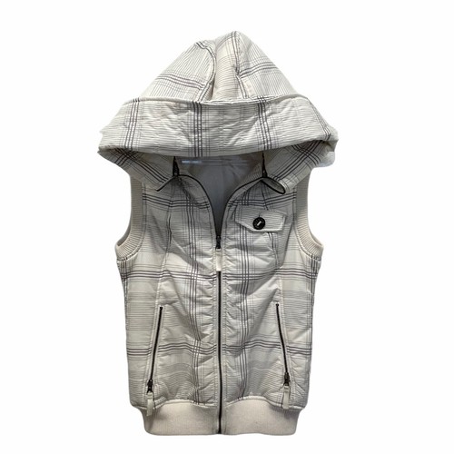 Dryride White Gray Plaid Hooded Puffer 