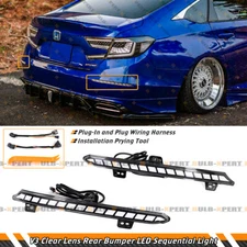 CLEAR LENS REAR BUMPER REFLECTOR DYNAMIC LED SEQUENTIAL LIGHT FOR 18-2022 ACCORD