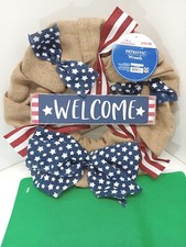 Patriotic Independence Wreath Porch Front Door Hanging Decor Outdoor 4th of July