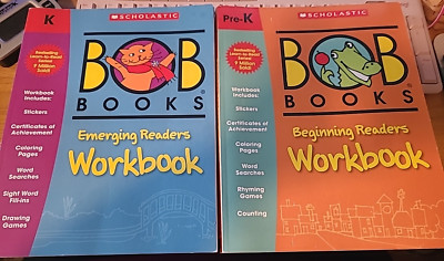 Lot 2 Reading Workbooks Bob Books Paperback 2018 Pre-K Kindergarden Home school
