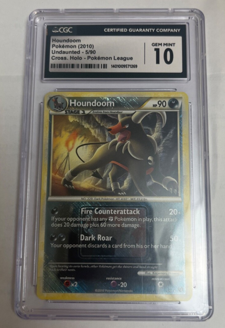 Houndoom 5/90 Holo 2010 HS Undaunted CGC 10 GEM MINT SWIRL POP 10