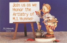 3  THREE M. I. Hummel announce Hummel Artist Show Postcards PROMO post cards