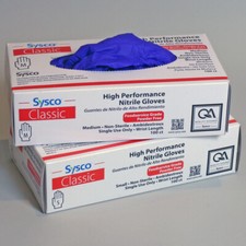 Blue Nitrile Powder Free Disposable Glove Gloves 1 Case Sysco X-Large 10 Boxes