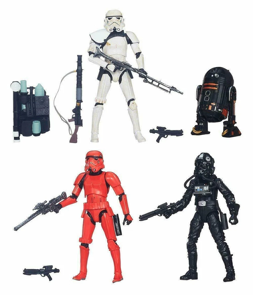 Star Wars BLACK SERIES IMPERIAL FORCES FIGURE 4 PACK EE EXCLUSIVE R2Q5 CRIMSON - Image 2 of 3