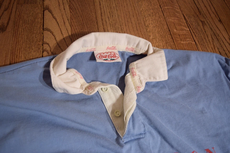 Vintage Rare 1990's Coca Cola Bottle Rugby Polo Shirt Short Sleeve Size Large - Image 2 of 4