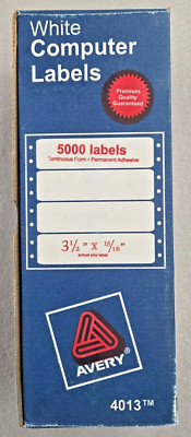 Avery 4013 Pin-Fed Dot Matrix Printer Mailing Labels 0.94 x 3.5 5000 Labels New