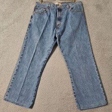 VTG Levi's 517 Bootcut Jeans Men's 38x27 hemmed Blue Denim Cowboy Rodeo