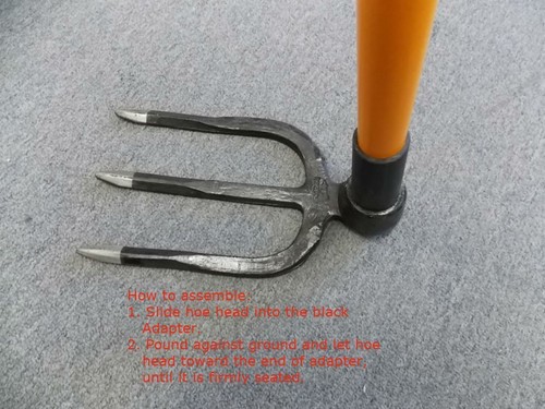 3 Tine Canterbury Hoe Fork W/ 53" American Made Fiberglass Handle! Heavy Duty! - Bild 2 von 3