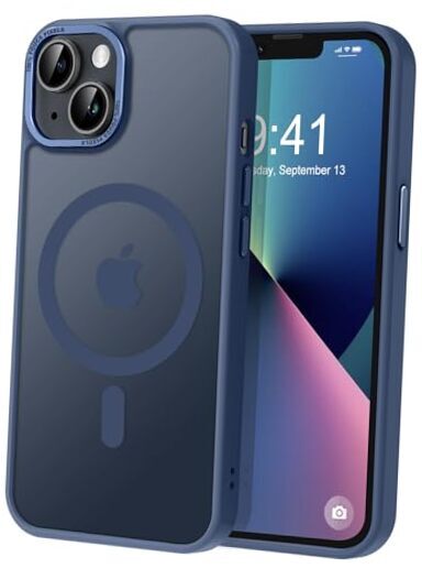 Strong Magnetic for iPhone 13 Case & iPhone 14 Case [Compatible with Navy Blue