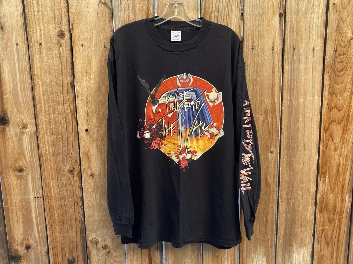 PINK FLOYD vtg THE WALL LONG SLEEVE TEE XL 90s/Y2K Blk Band T-Shirt Delta Tag