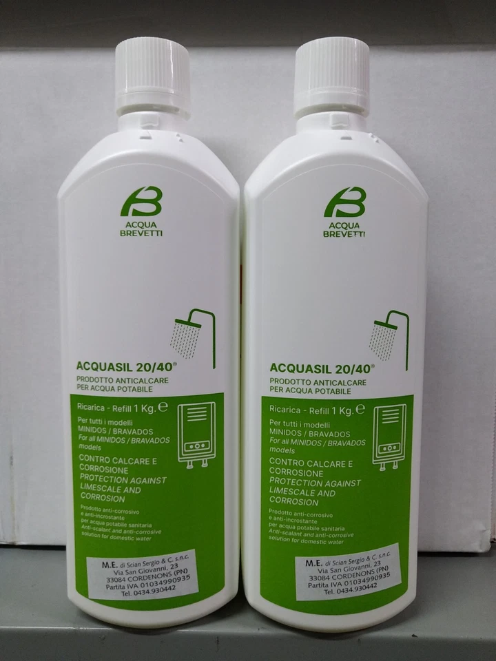ACQUA BREVETTI SRL 2 confezioni da 1 litro Liquido Acquasil 20/40 Acquabrevetti MiniDOS BravaDOS