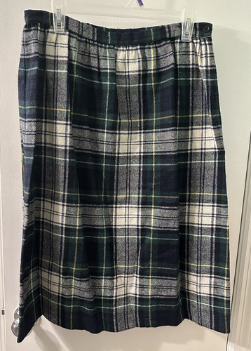 navy and green tartan skirt