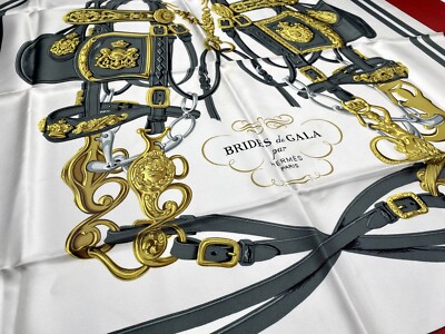Hermes Silk Scarf 90, 1957 Red, Brides de Gala by Guygkar Hugo