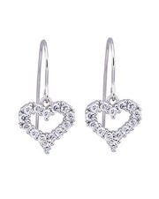 Lovely Heart Earrings in 925 Sterling silver Length 25mm