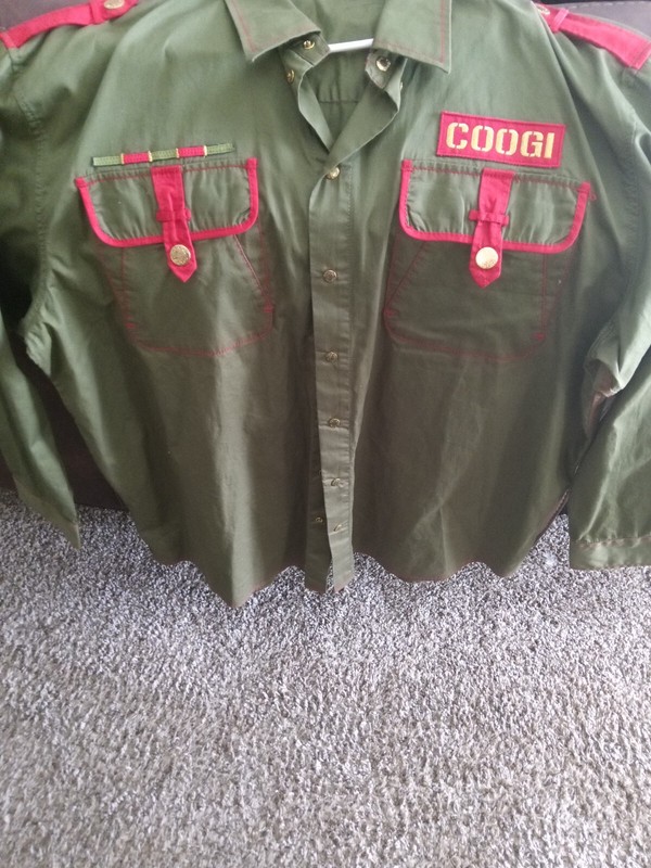 COOGI embroidery military design button shirt