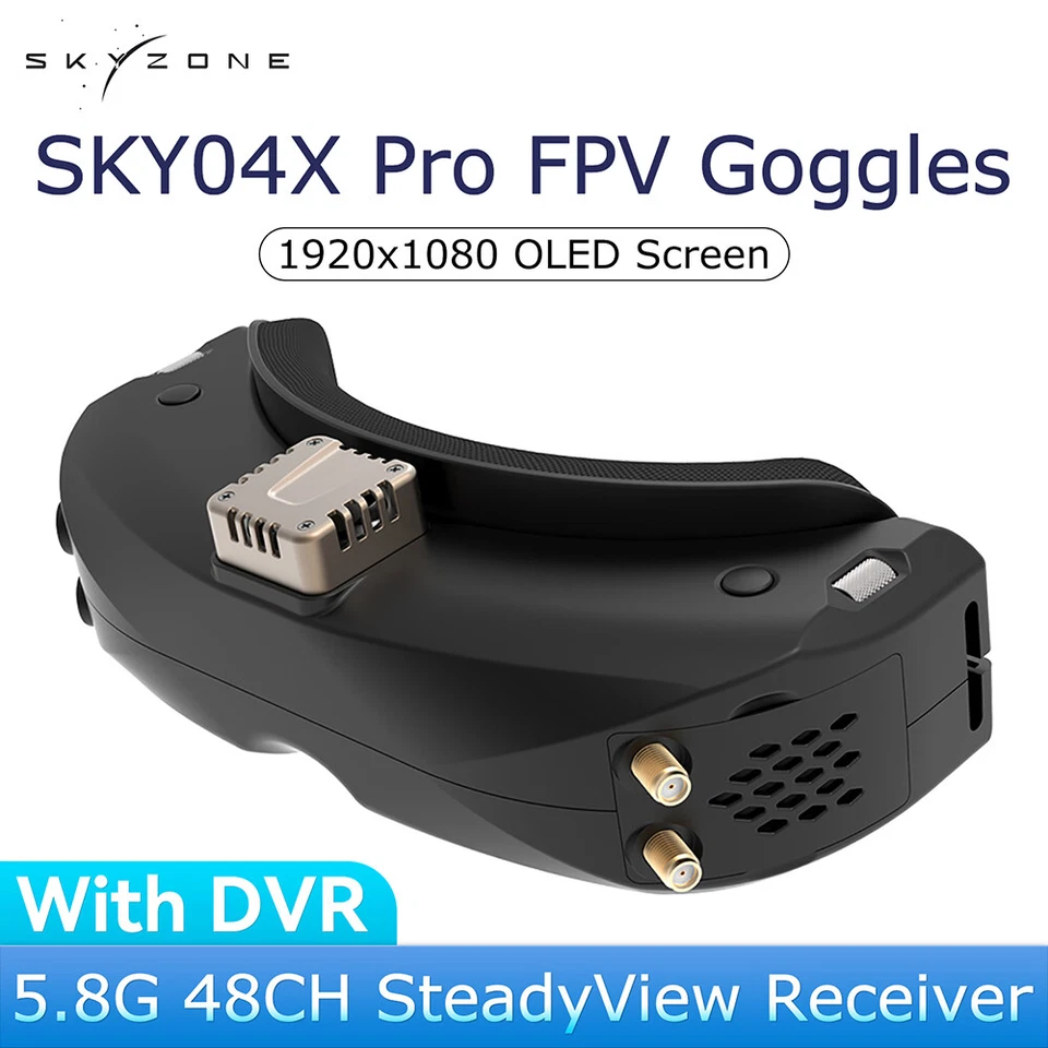 SKYZONE SKY04X PRO OLED 5.8G 48CH Steadyview Receiver 1920X1080 DVR FPV Goggles - Image 2 of 4